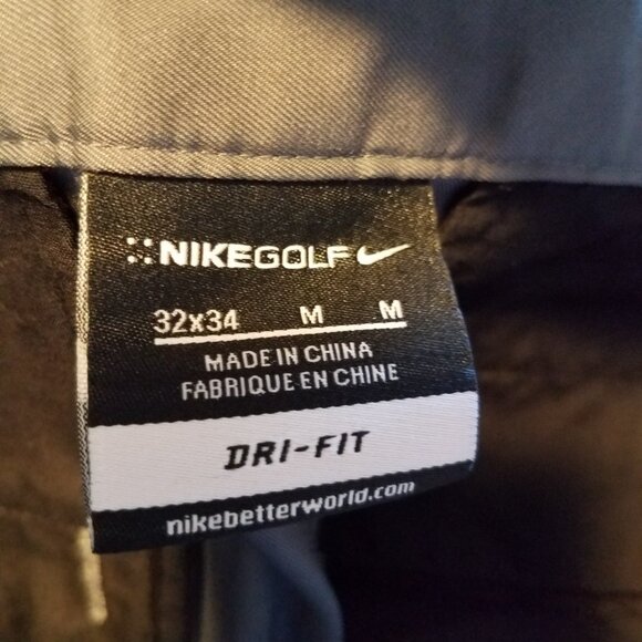 Nike Golf Pants Mens 32x34 Classic Fit Gray Flat Front Dri-Fit Tech 472532-021 - Picture 9 of 11